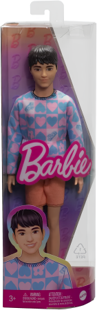 Кукла Barbie Fashionista Ken голубой и розовый свитер HRH24